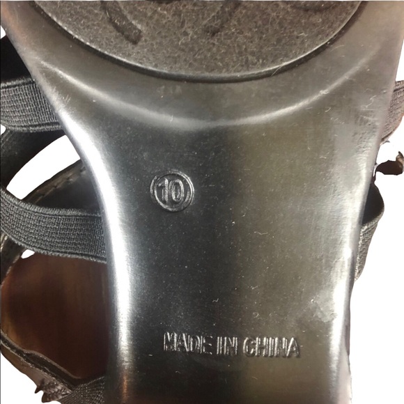 CATHERINES Black Strappy Slide Slip On Heel Sandals - Picture 8 of 10